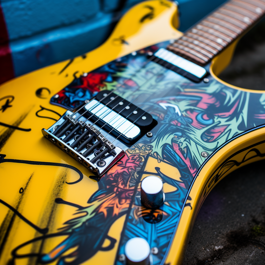 Colorful Fender Telecaster Guitar in Graffiti Yellow