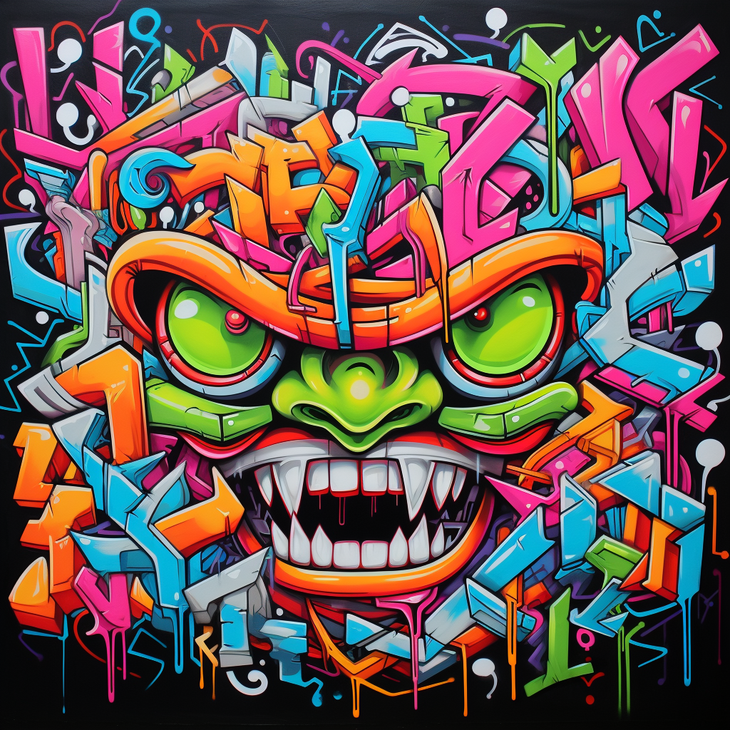 Vibrant graffiti artwork on display