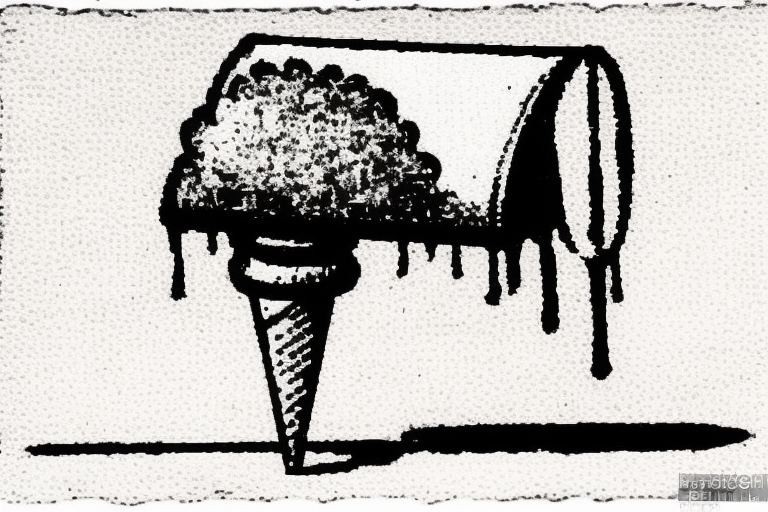 Black ink graffiti Italian icecream awning