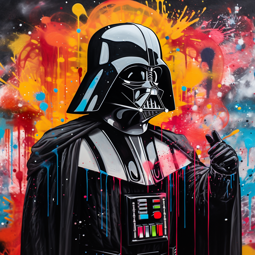 Darth Vador Painting Dripping Graffiti