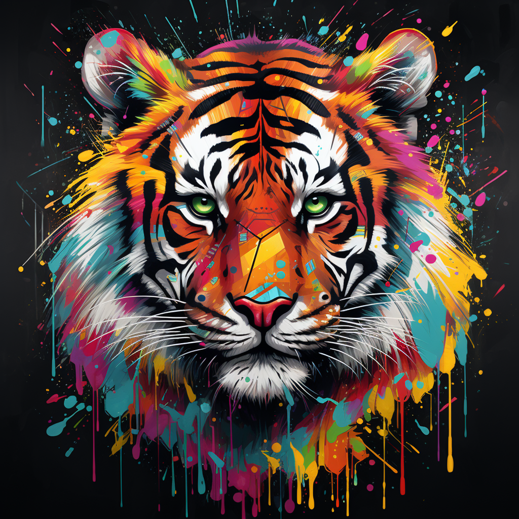 Colorful tiger graffiti image in HD