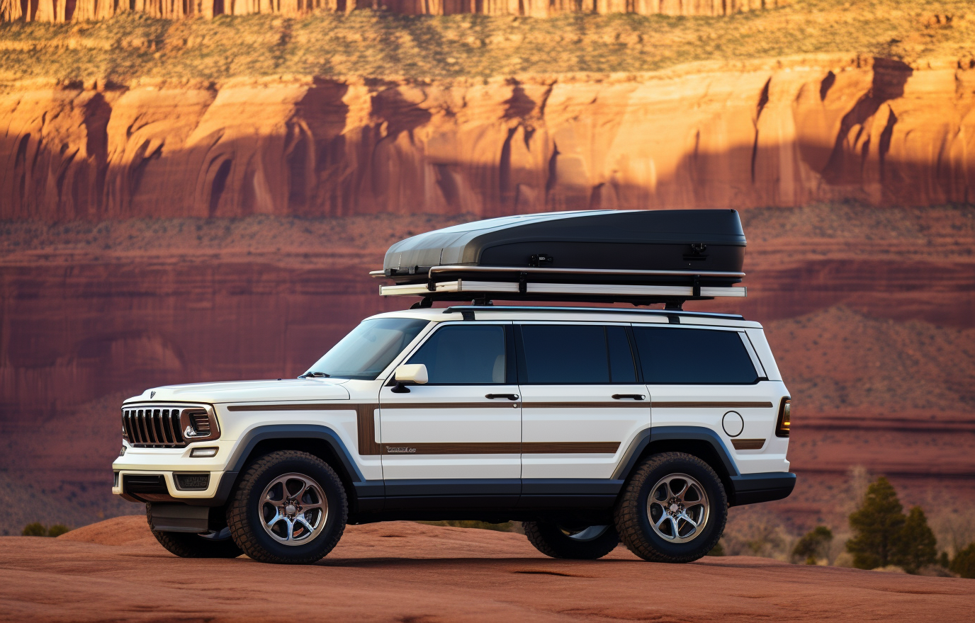 White Jeep Grand Wagoneer Classic Concept