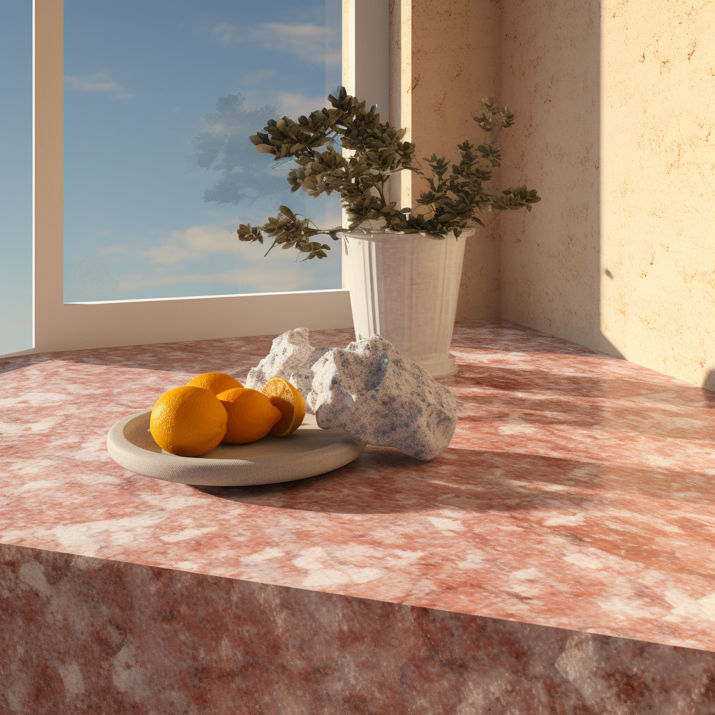 Beautiful granite room bathed in sunlight