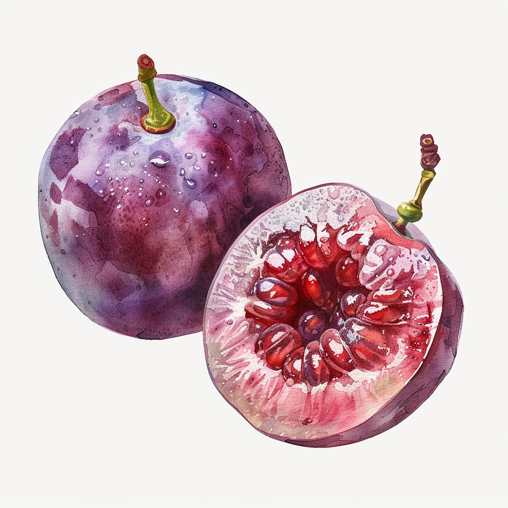 Grape cut in half vector