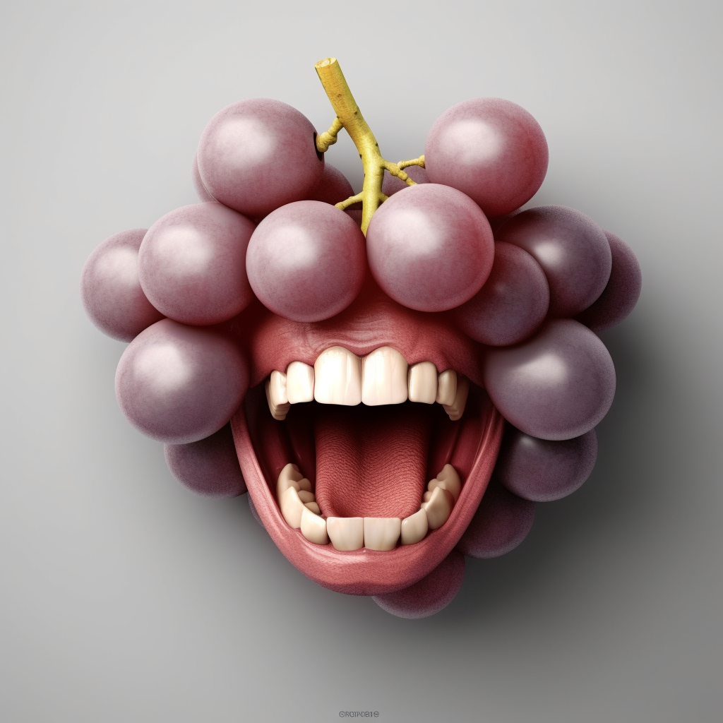 Grape Smiling Human Mouth Healthy Teeth