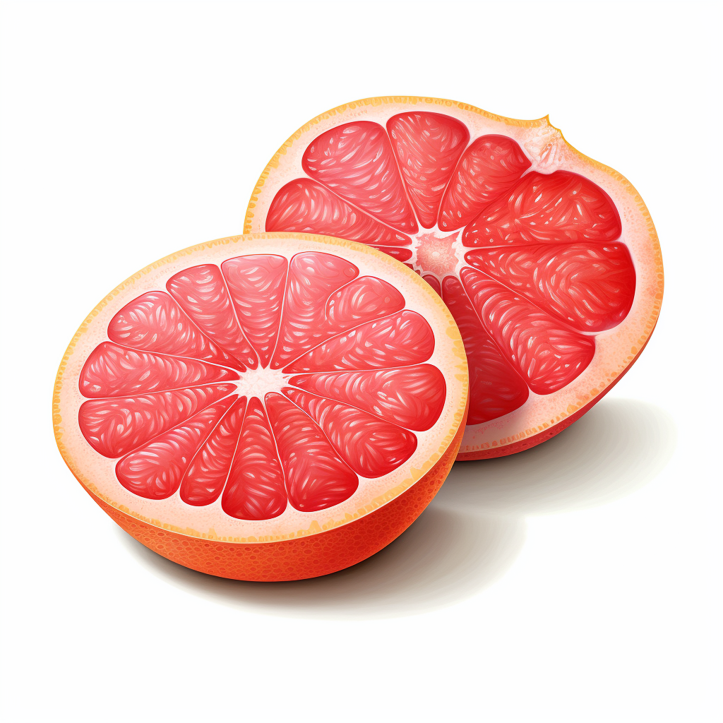 Hyper realistic grapefruit on white background