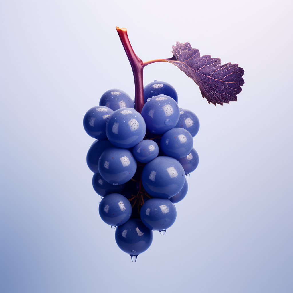 3D photo of a grapes blue berry in minimal style