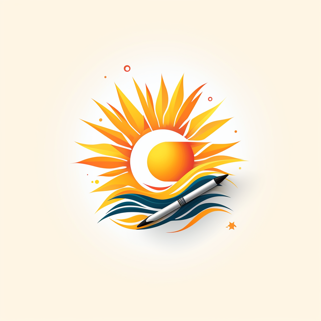 Creative Graphic Design Logo with Sun