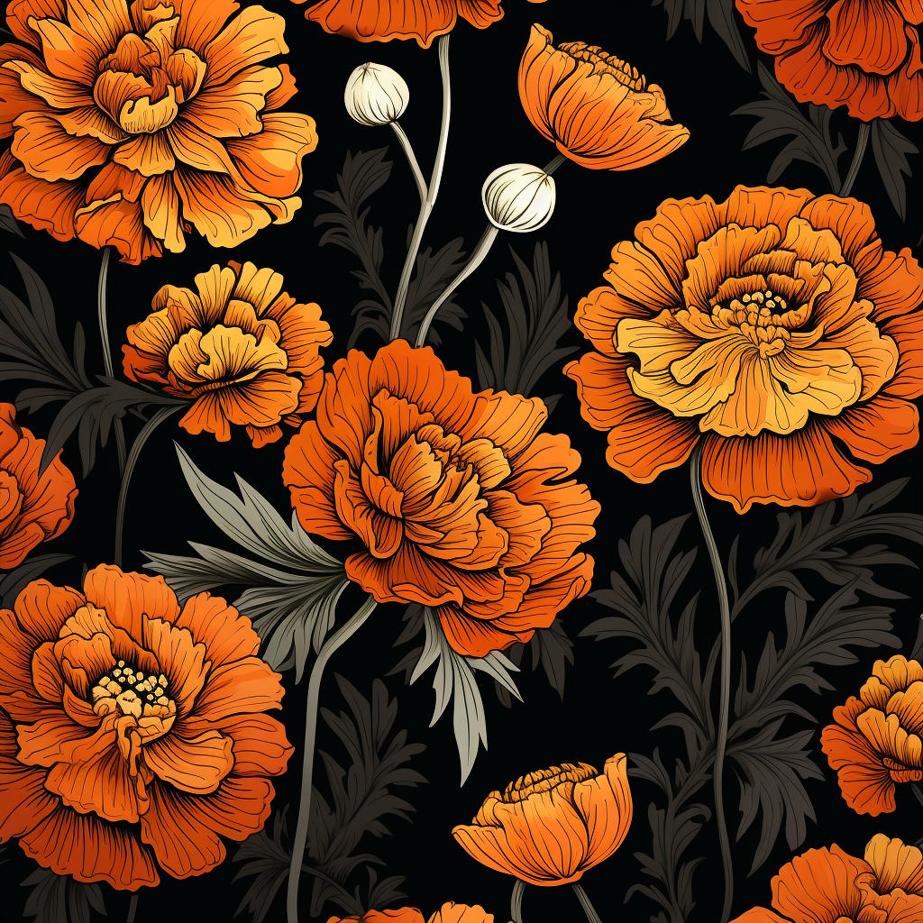 Colorful Marigold Pattern for Graphic Design