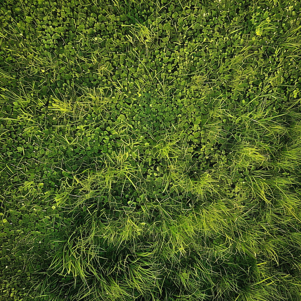 aerial view green grass field