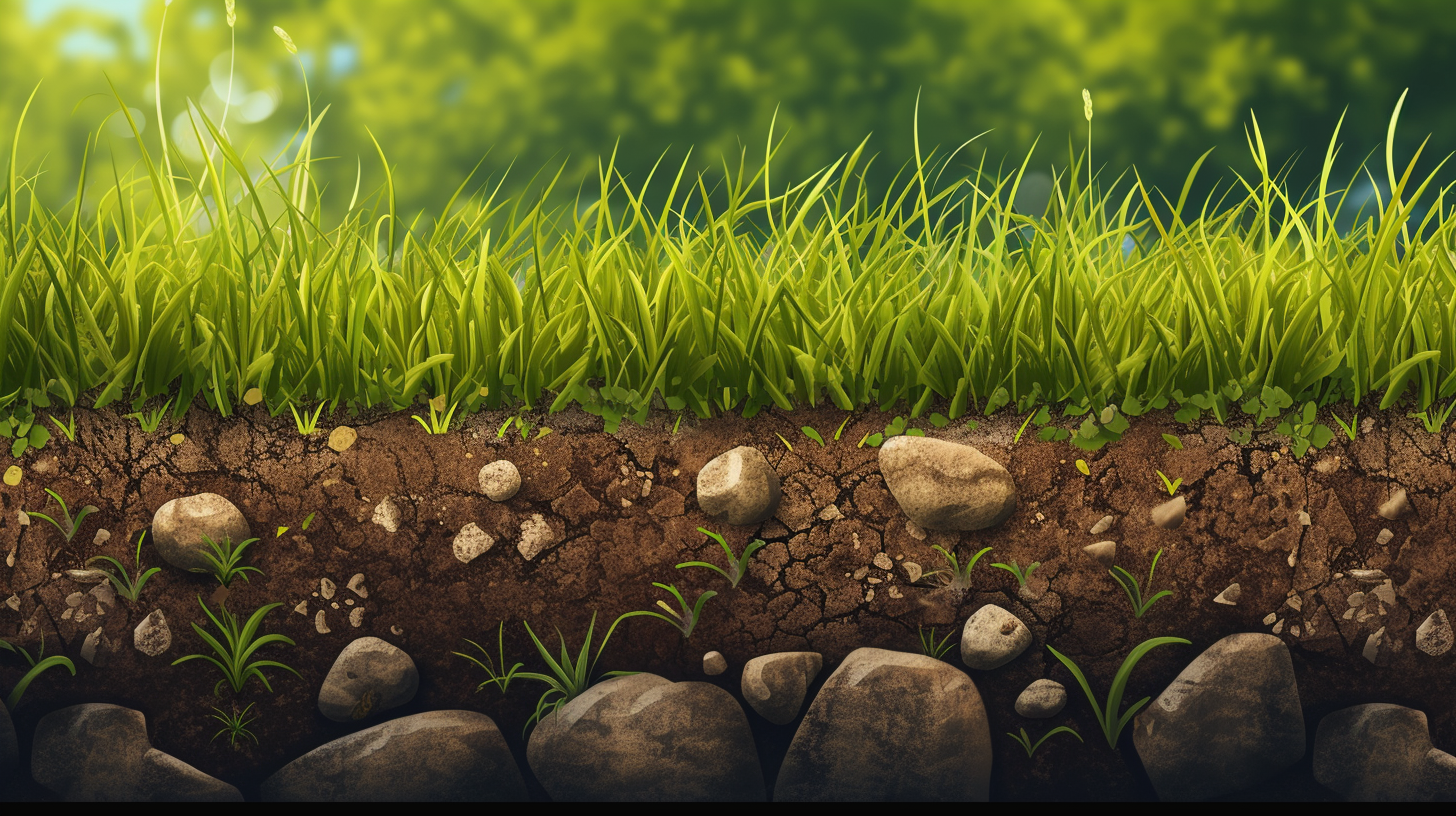 Cartoon grass and soil illustration