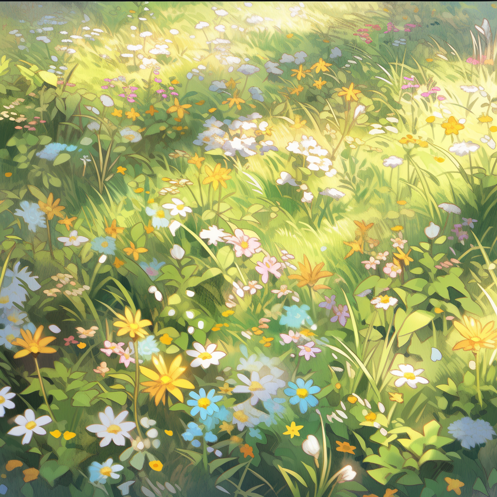 Beautiful hand-painted textured meadow