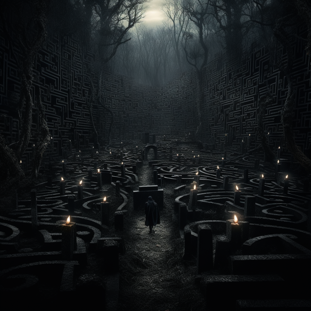 Graveyard maze dark atmosphere