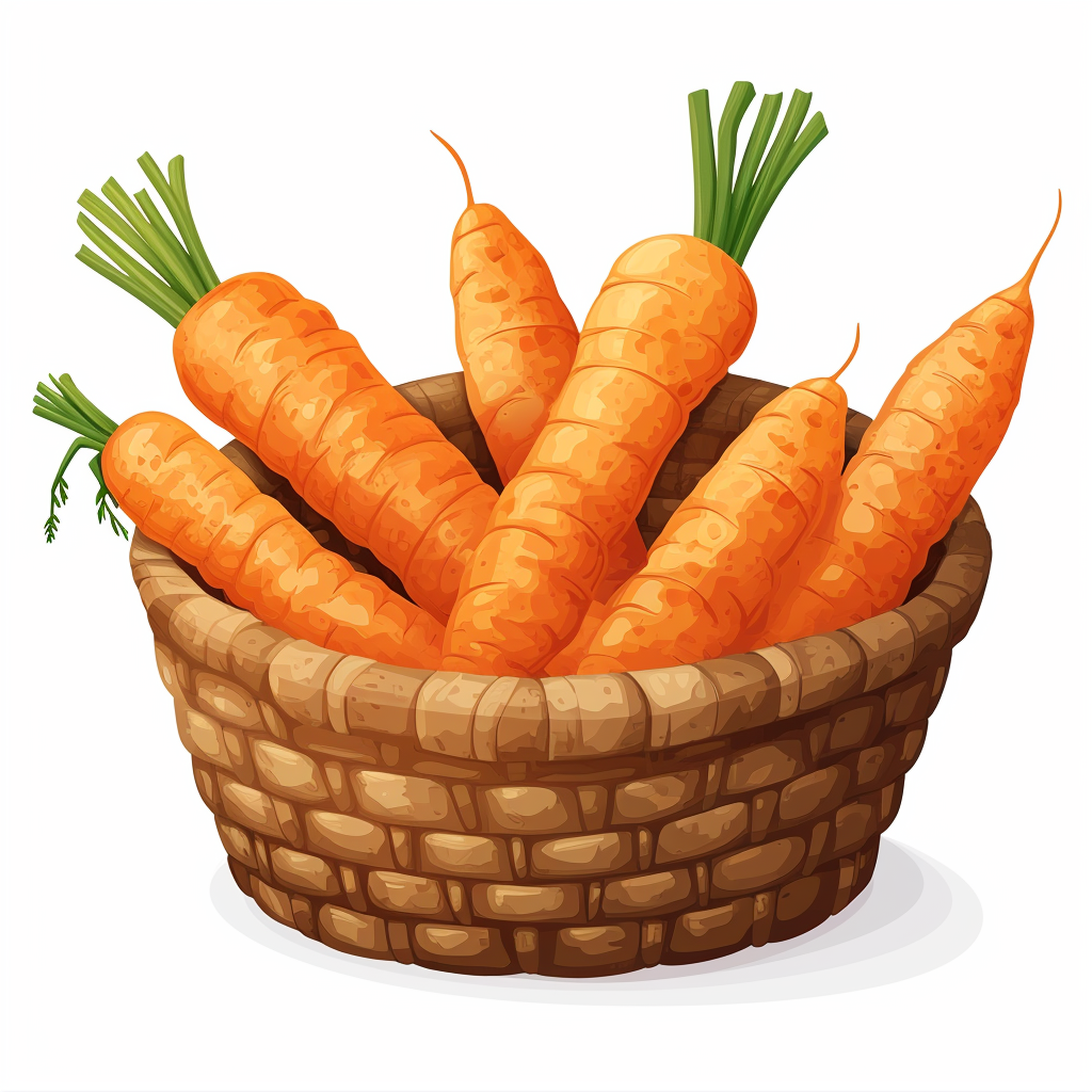 Cartoon carrots basket artwork