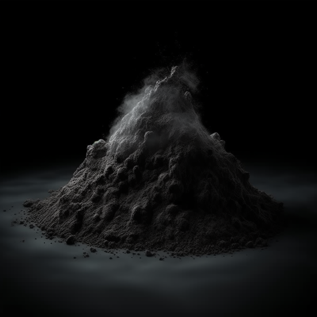 Pile of Gray Ashes on Black