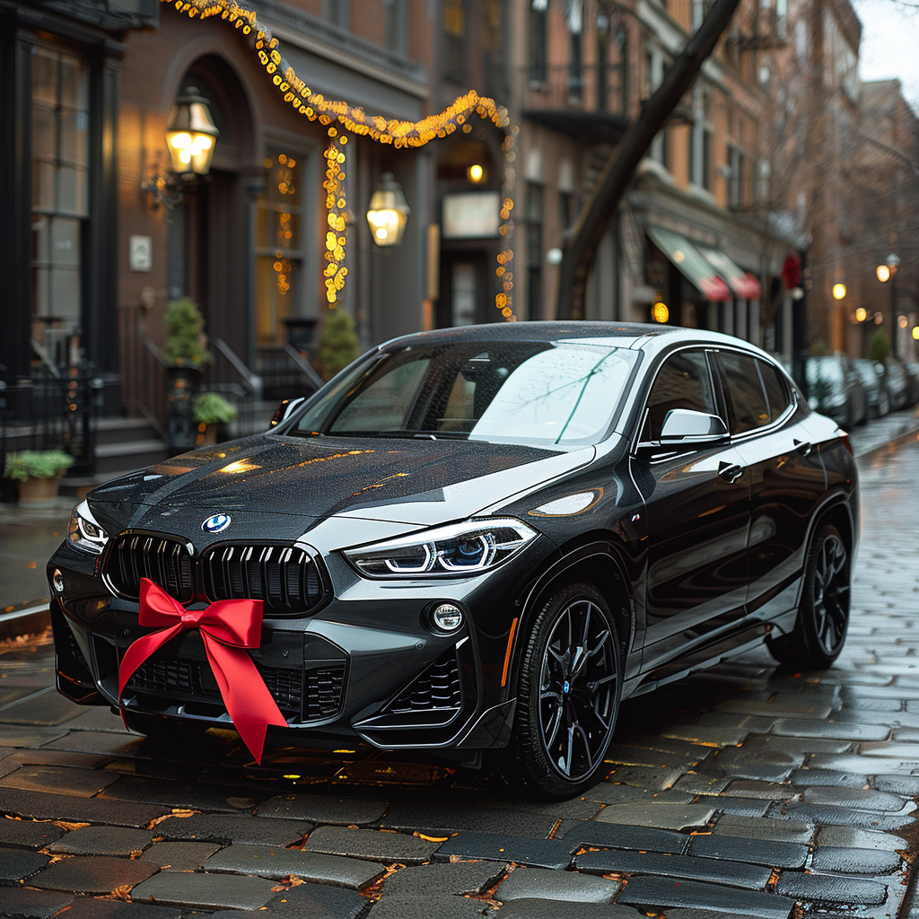 Gray BMW X2 Red Bow