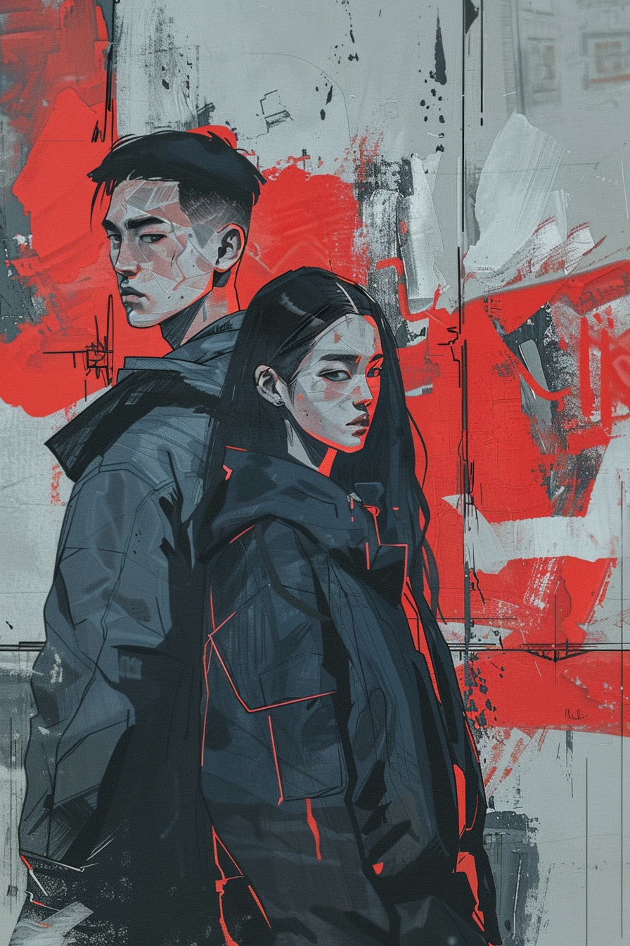 Korean Military Male and Girl Art