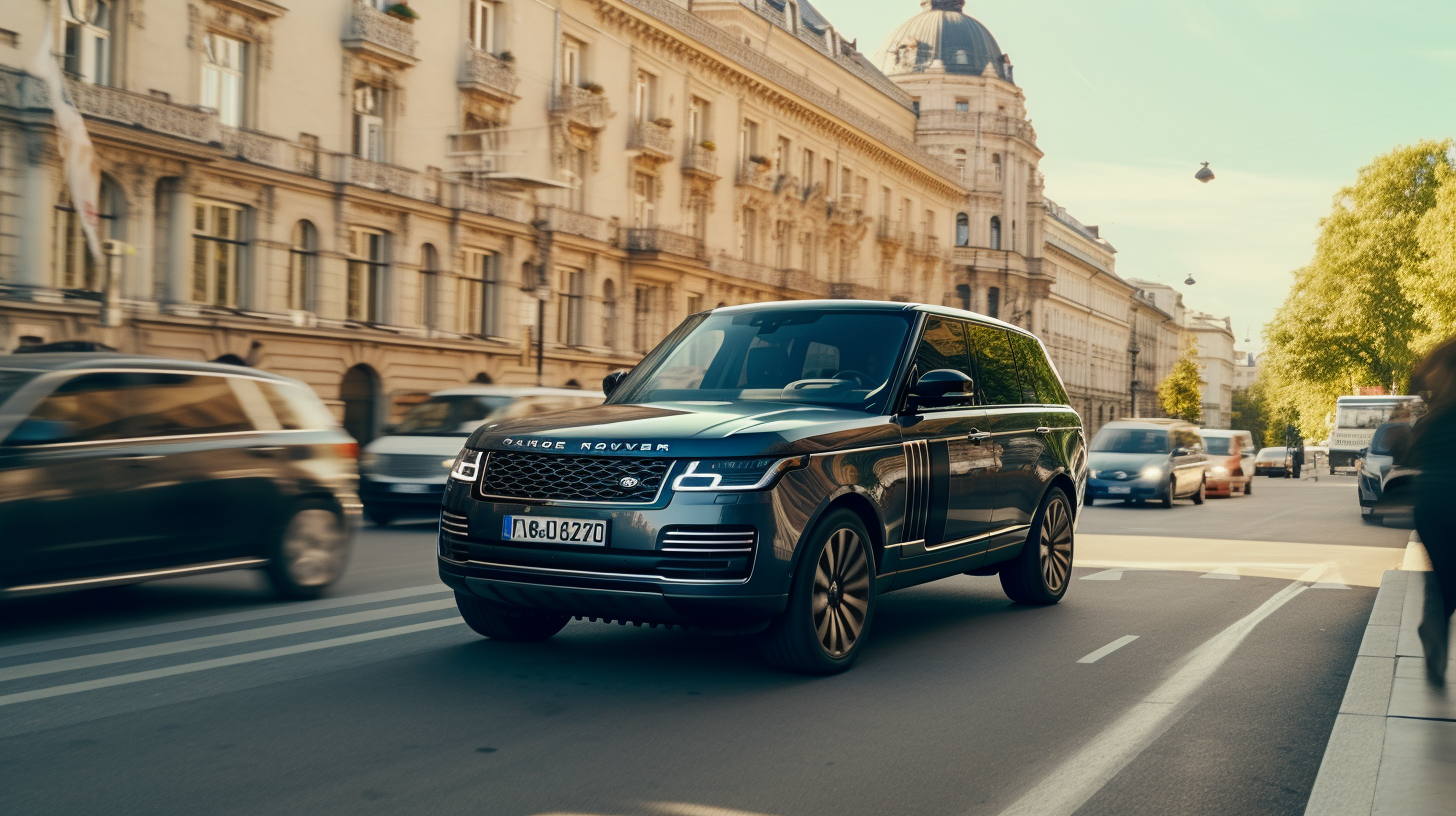 Gray Range Rover City Drive