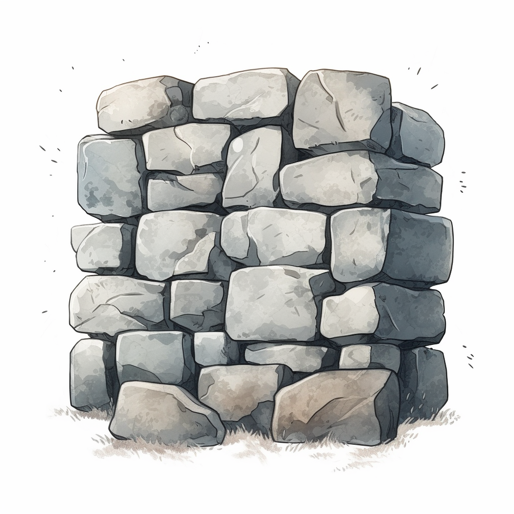 Illustration of vintage gray stone brick