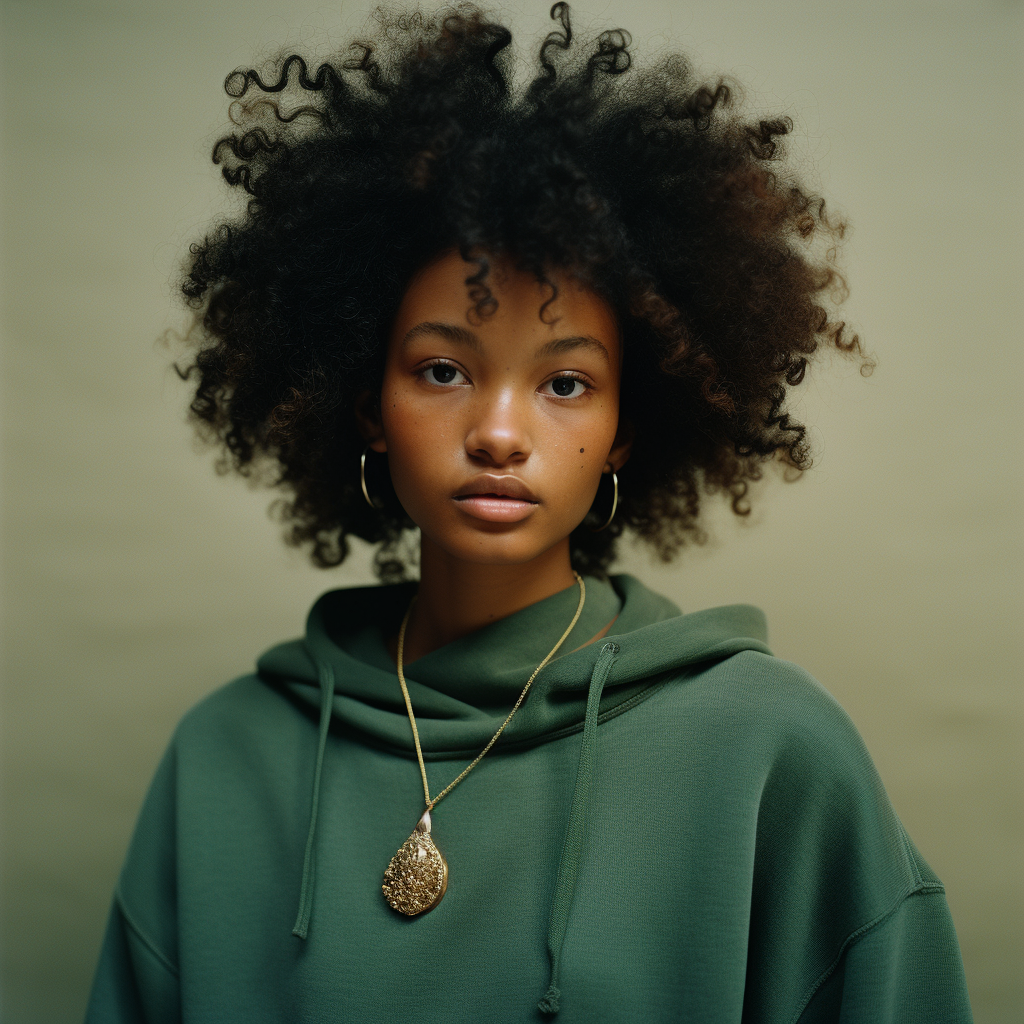 Afro-Caribbean Woman with Unique Black Eyes