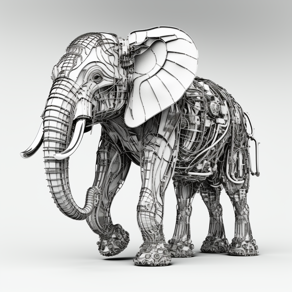 Grayscale elephant image for CNC machine