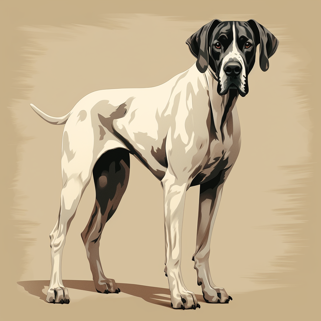 Vintage-style Great Dane illustration