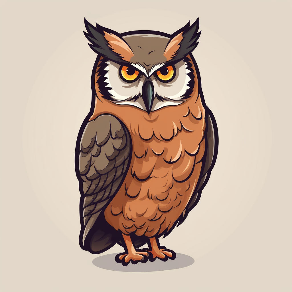 Cute Great Horned Owl Sticker