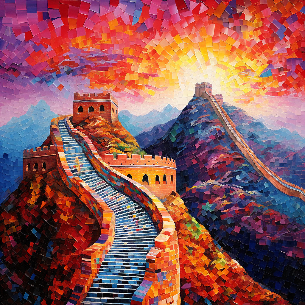 Abstract painting of the Great Wall