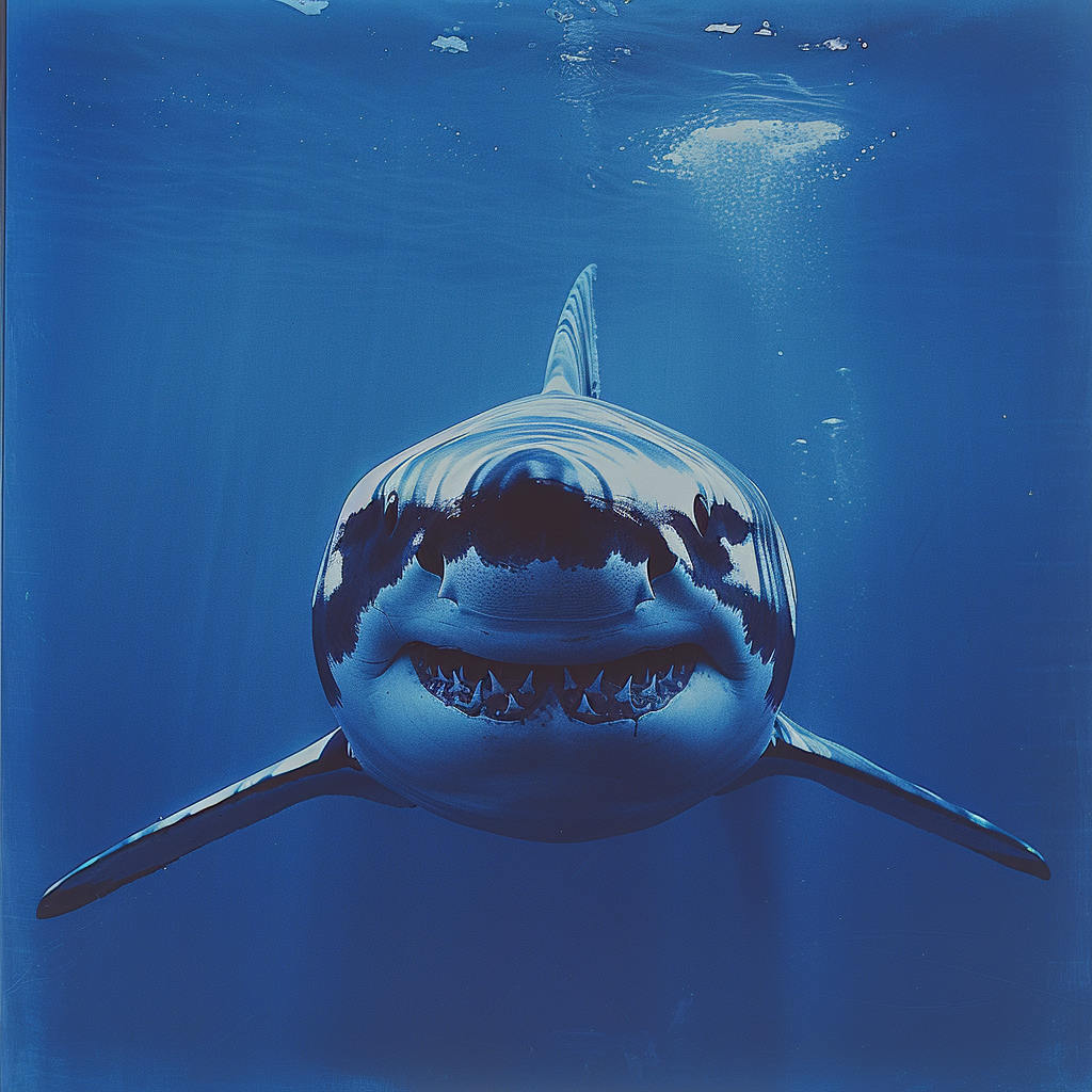 Great White Shark Front View