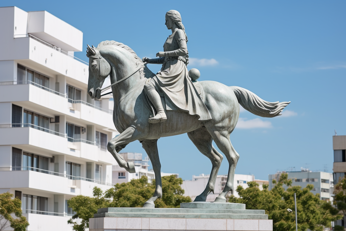 Monumental Greece Woman on Horseback