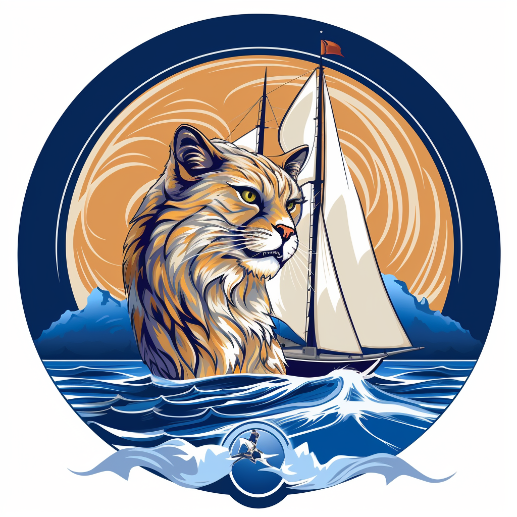 Yacht charter mascot logo in Greece