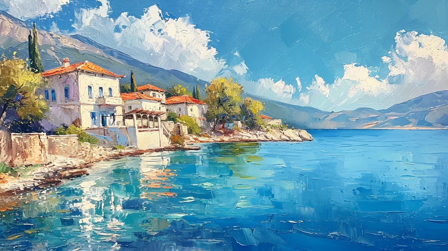 Greece Water Summer Painting