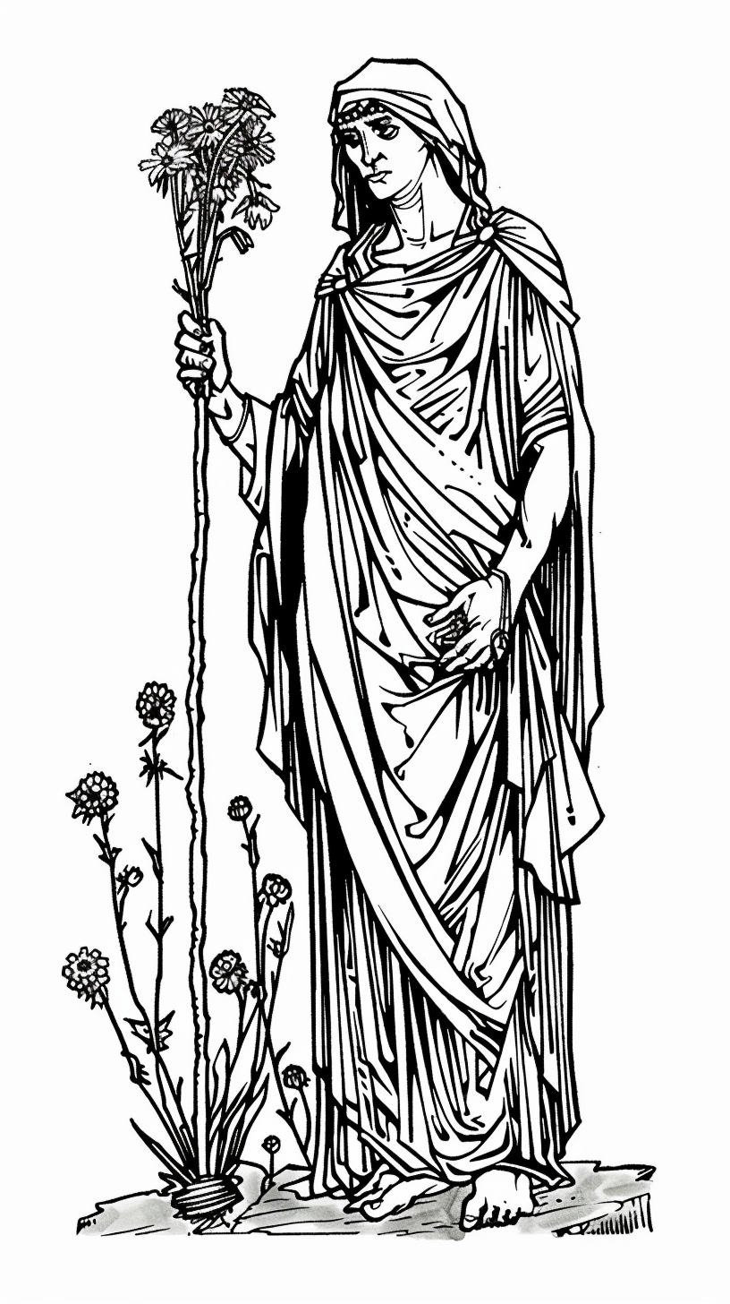 Hekate Greek goddess coloring page