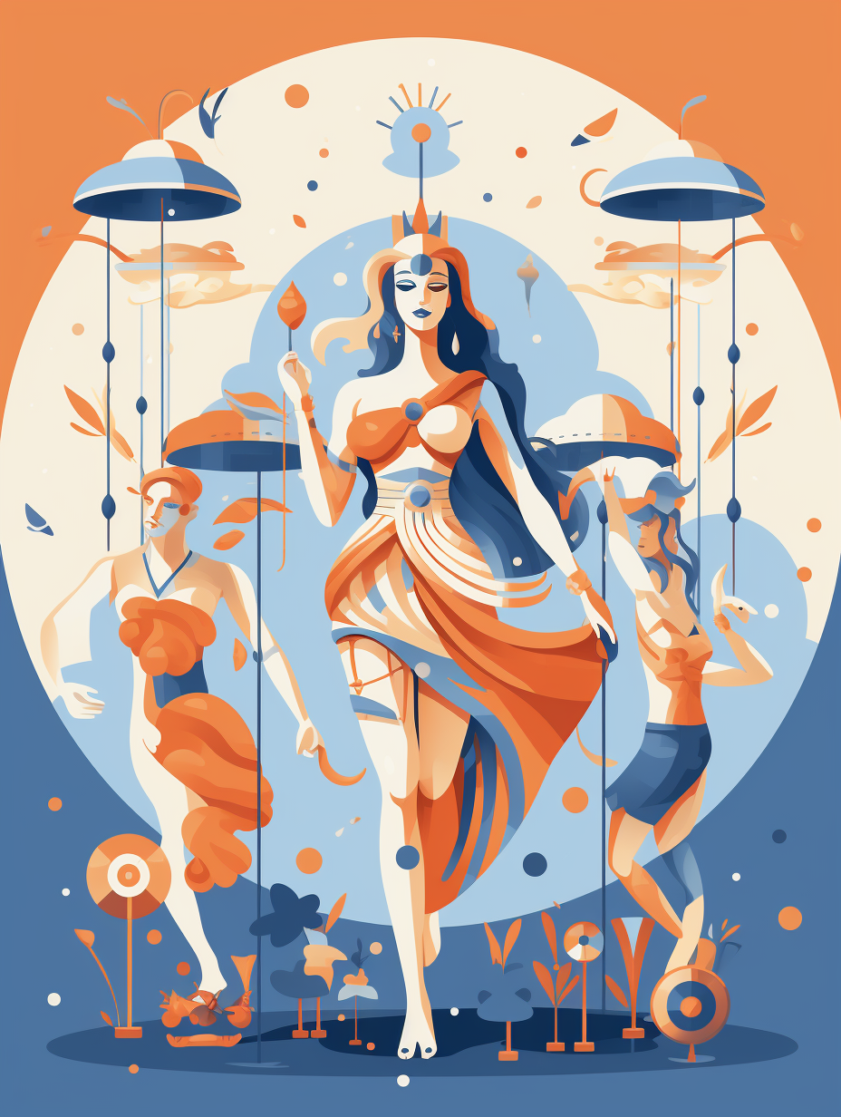 Greek Gods Carnival Celebration Illustration