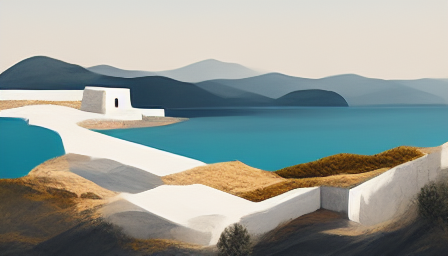 Subtle Greek landscape with peaceful ambiance