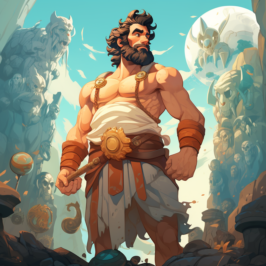 Greek mythology cartoon concept artwork