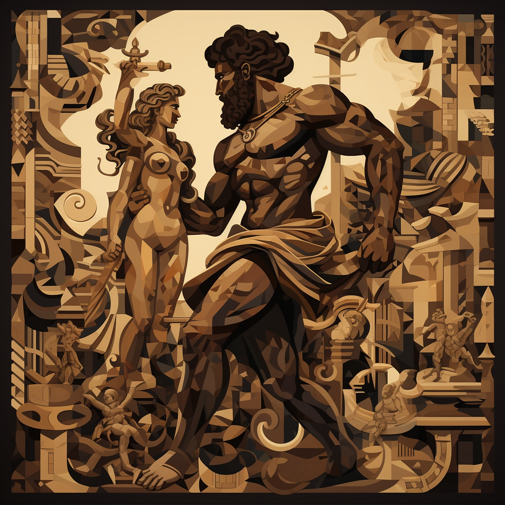 Greek Mythology Hercules Cubism Artwork