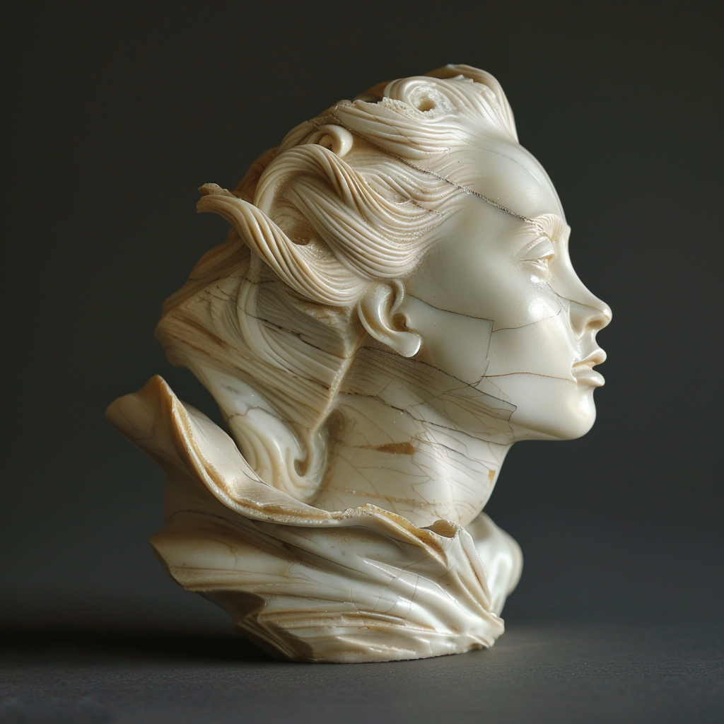 Greek sculpture woman side view