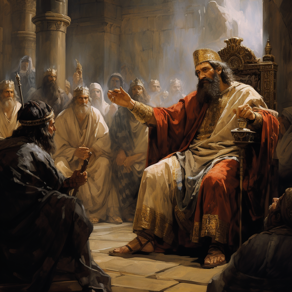 Wise man with King Croesus in audience