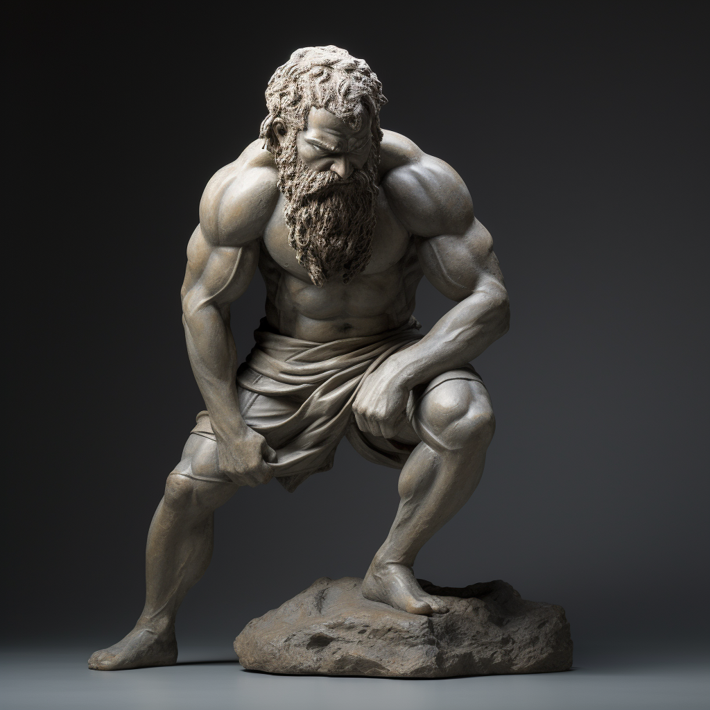 Ancient Greek Wrestler Sculpture