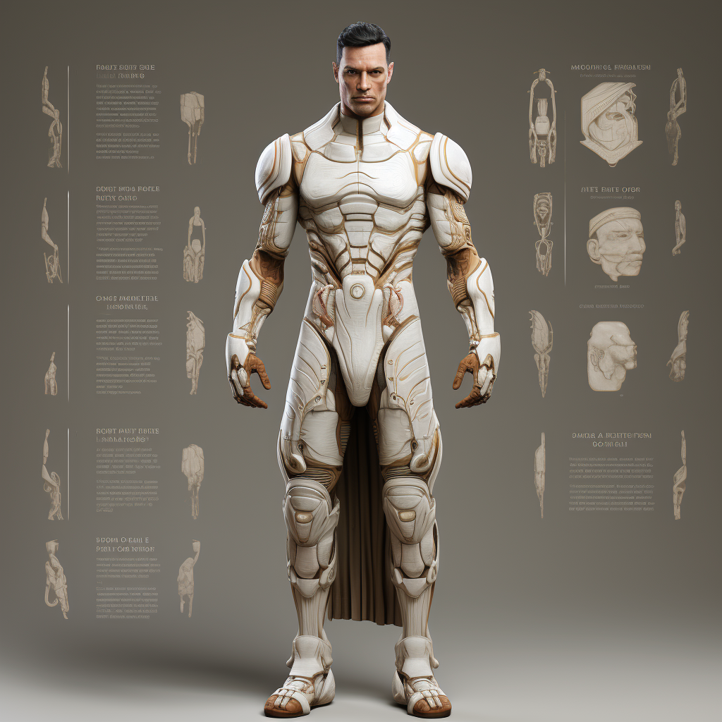 Greek doctor in futuristic armor