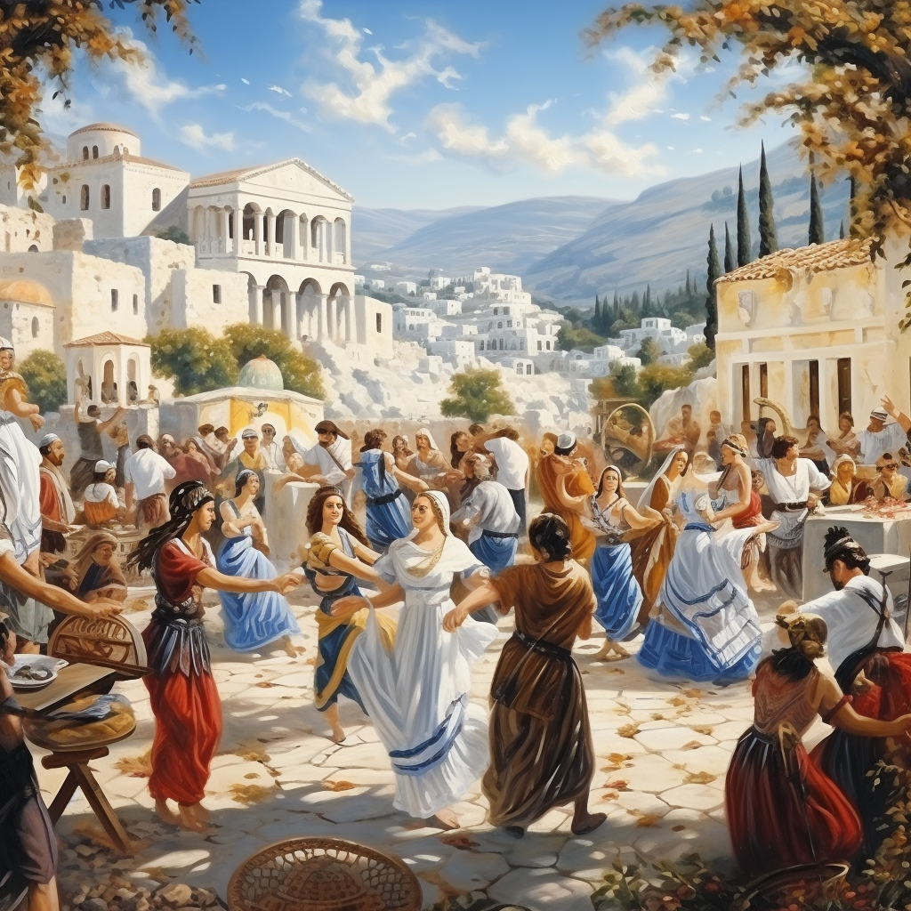 Colorful Greek Festival Celebration