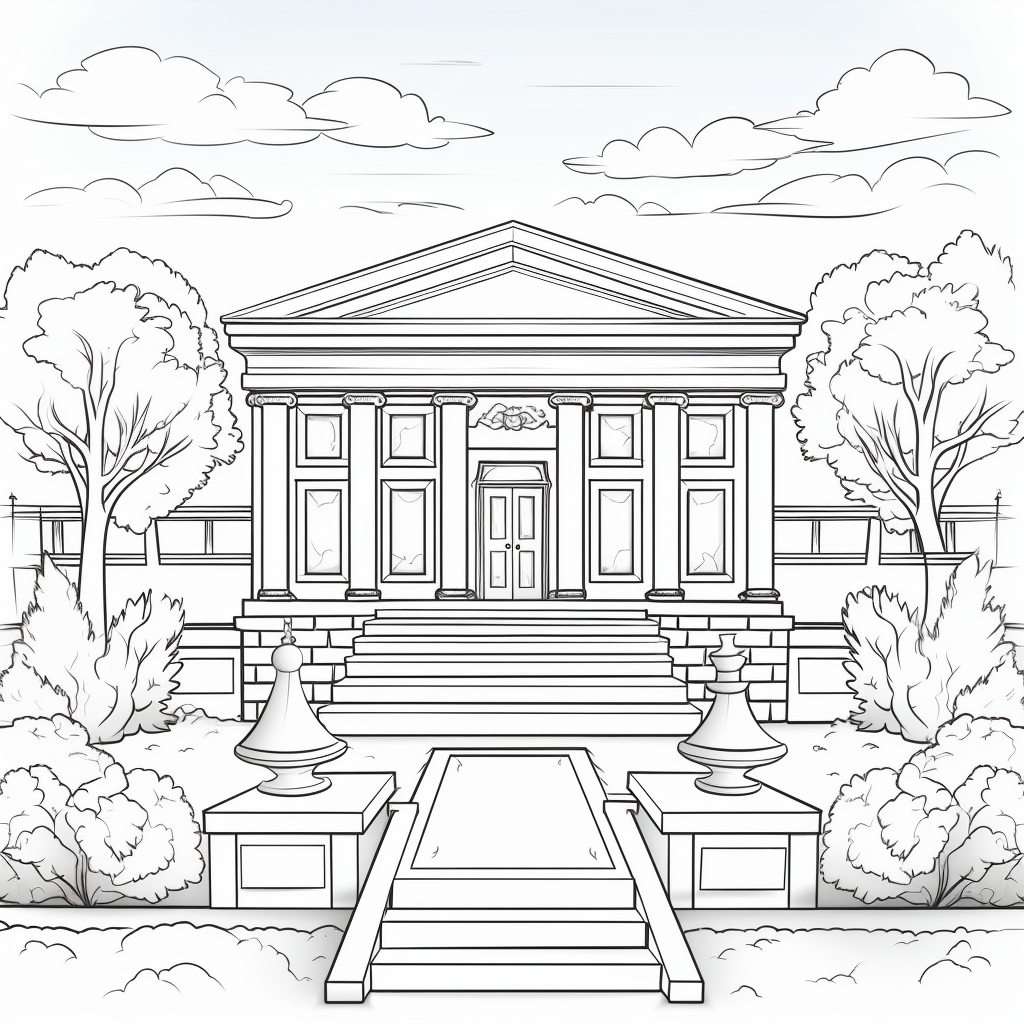 Doodle of Greek Revival Architecture Home