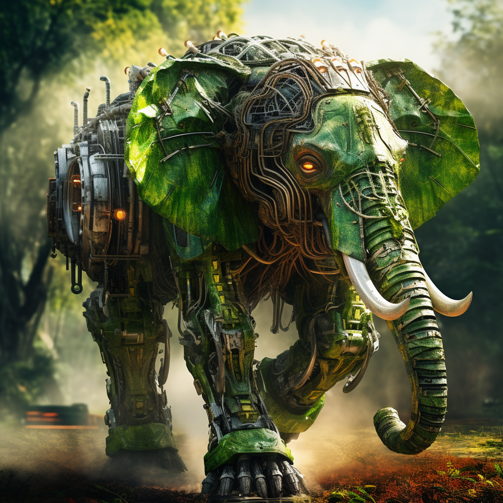 Elephant Transformer Shooting Green Acidic Stuff