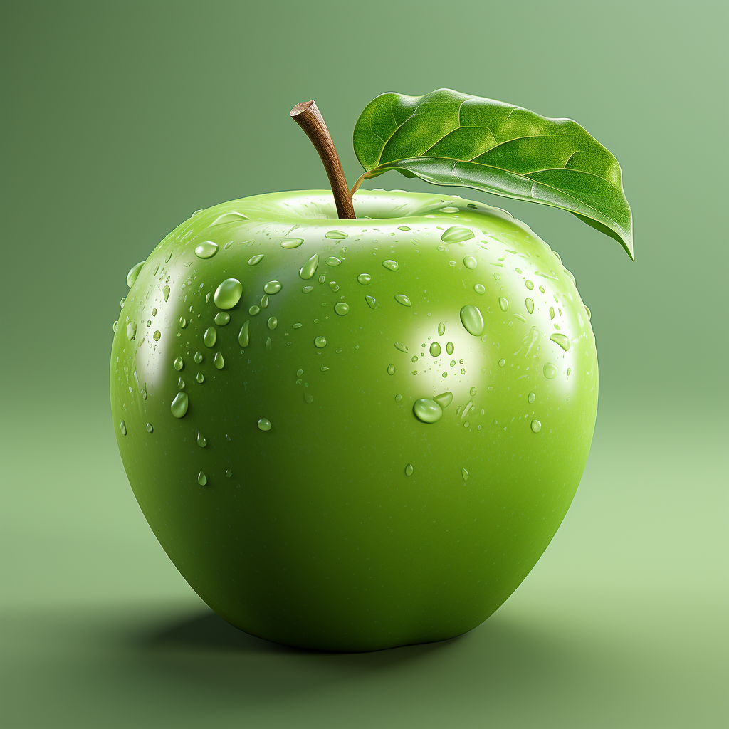 Green apple on white background