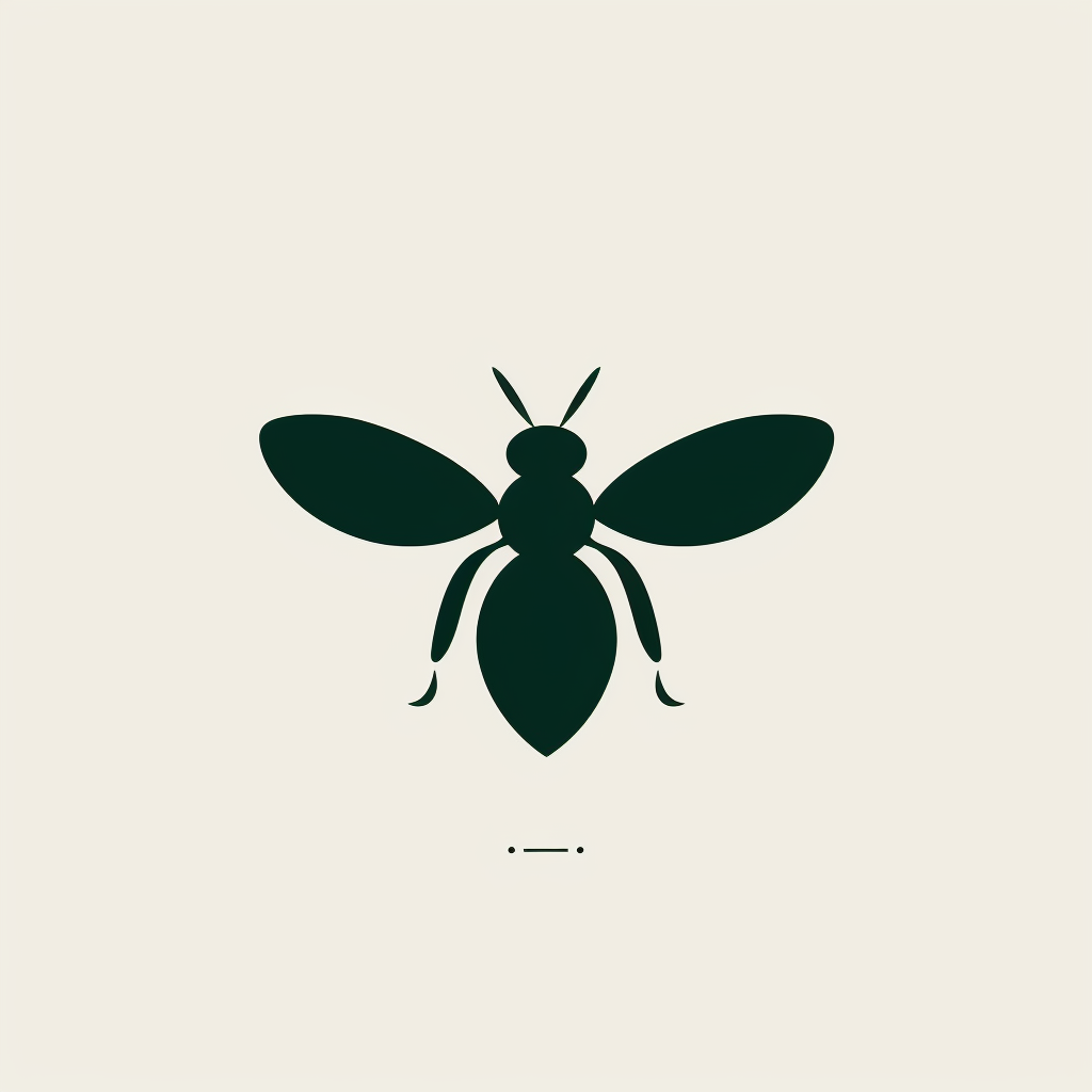 Minimalist Green Bee Logo Design