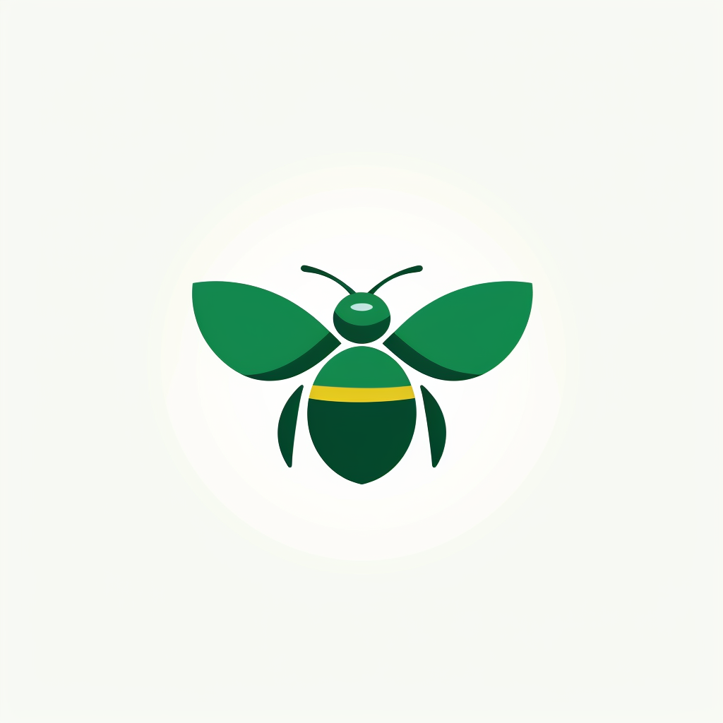 Minimalist Green Bee Logo Design