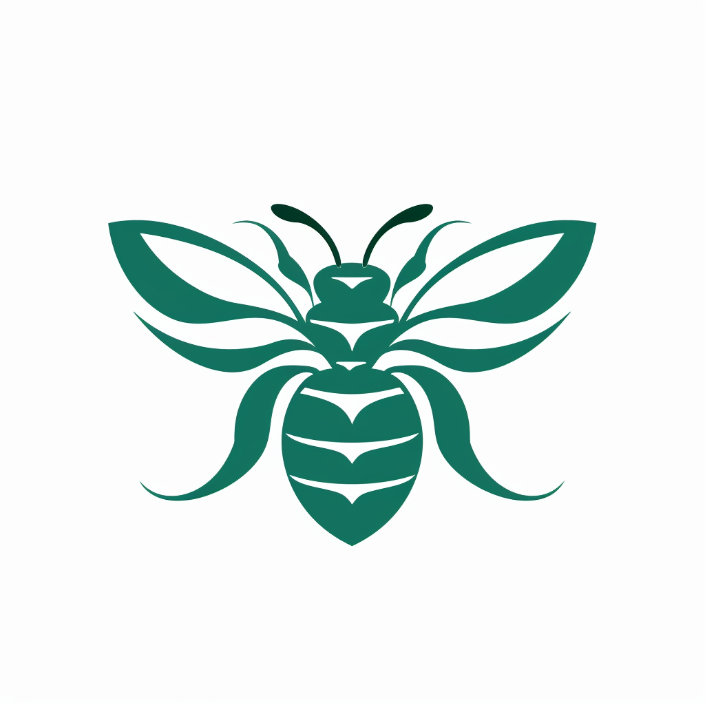 Simple Green Bee Symbol Art