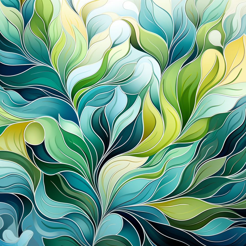 Abstract green and blue pattern representing time