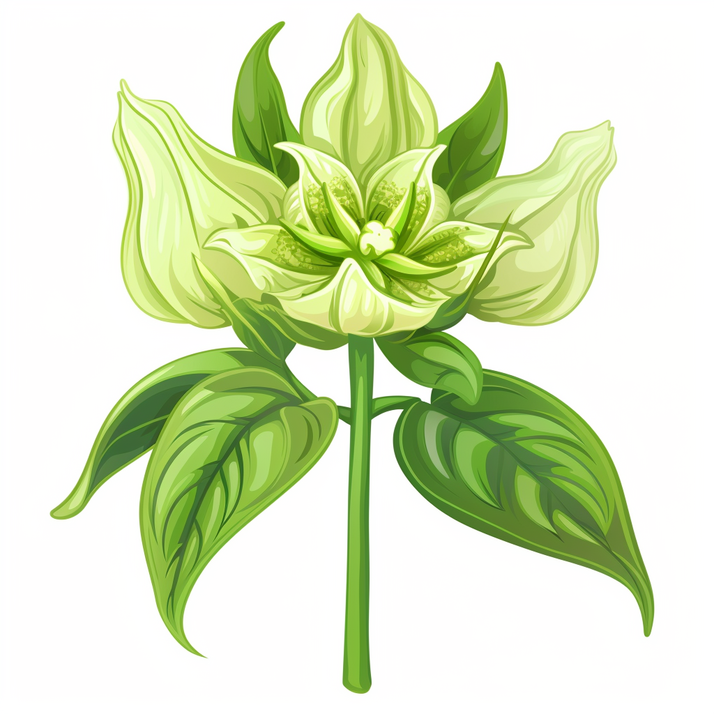 Green calyx flower vector picture